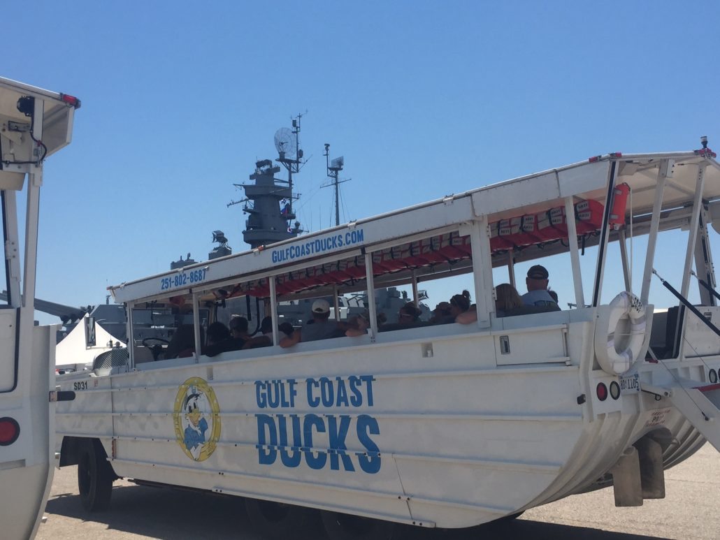 Gulf Coast Ducks is located at USS Alabama Memorial Park and they launch next to the battleship.